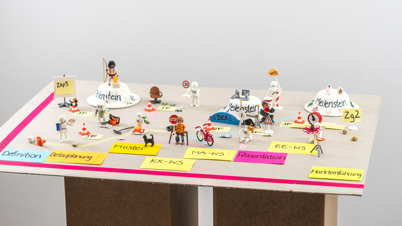 PLAYMOBIL pro. – Spielfiguren als Schlüssel für die eigene Aussage. Mit PLAYMOBIL pro. werden neutrale Figuren zu Botschaftern unserer Gedanken. Sie werden bemalt, beschrieben, in Rollen gesteckt – und plötzlich entstehen Szenen, die komplexe Zusammenhänge sichtbar machen. Die Methode kombiniert Gamification mit Tiefgang: Konflikte, Machtverhältnisse oder neue Ideen werden spielerisch dargestellt, diskutiert und reflektiert. Sprachbarrieren und Hierarchien treten in den Hintergrund – stattdessen zählt, was das Modell zeigt. 👉 Unser Team bildet die Methode nicht nur aus sondern nutzt PLAYMOBIL pro. als haptisches Moderationstool für Workshops zwischen 3 und 200 Personen, flexibel in Deutsch und Englisch. National wie international - für alle Zielgruppen.