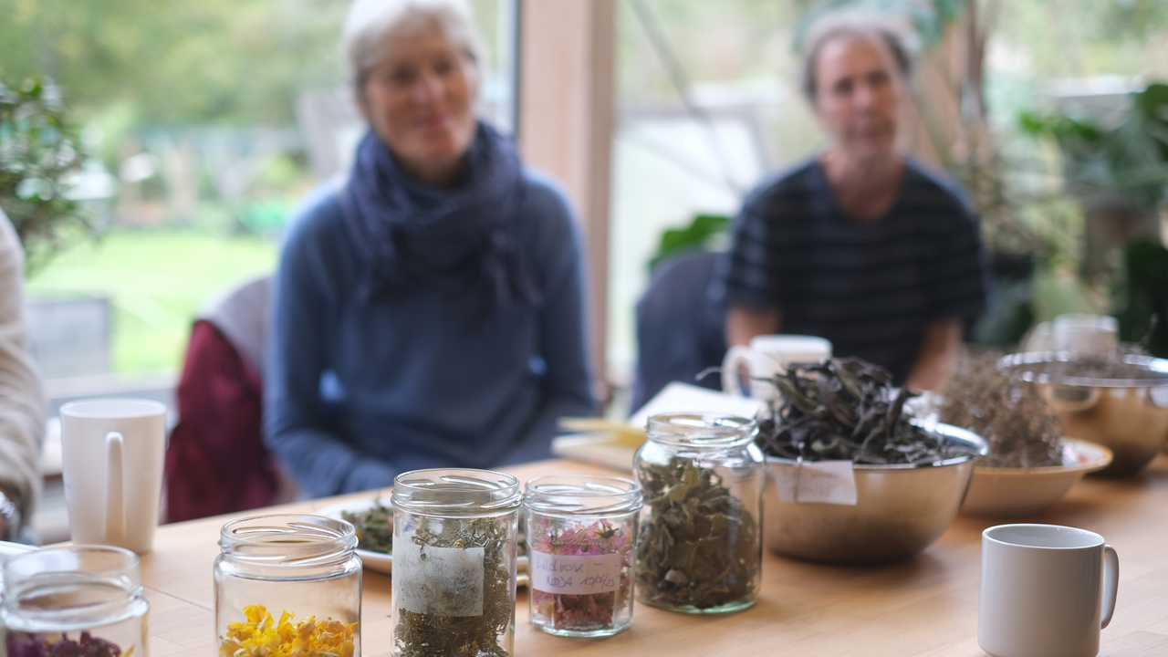 Hoch über dem Brienzersee, eingebettet in eine einzigartige Permakulturlandschaft, erwartet Sie ein duftendes und geschmackvolles Erlebnis: Unser Kräuter-Tee-Workshop führt auf einer sinnlichen Entdeckungsreise durch die Vielfalt unserer Bergkräuter – vom aromatischen Klassiker bis zur überraschenden Rarität. Ab dem ersten Schritt in den Kräuterterrassen umhüllt Sie der betörende Duft von Muskatellersalbei, Melisse, Bergbohnenkraut und vielen weiteren Pflanzen. Hier gedeihen unzählige Kräuter in reiner Bergluft, von Hand gepflegt und geerntet. Die Höhenlage und die intensive Sonneneinstrahlung lassen besonders aromatische und wirkstoffreiche Pflanzen entstehen.