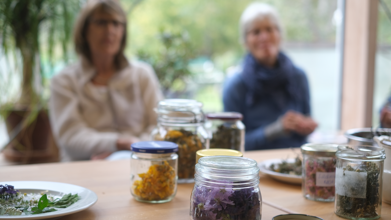 Hoch über dem Brienzersee, eingebettet in eine einzigartige Permakulturlandschaft, erwartet Sie ein duftendes und geschmackvolles Erlebnis: Unser Kräuter-Tee-Workshop führt auf einer sinnlichen Entdeckungsreise durch die Vielfalt unserer Bergkräuter – vom aromatischen Klassiker bis zur überraschenden Rarität. Ab dem ersten Schritt in den Kräuterterrassen umhüllt Sie der betörende Duft von Muskatellersalbei, Melisse, Bergbohnenkraut und vielen weiteren Pflanzen. Hier gedeihen unzählige Kräuter in reiner Bergluft, von Hand gepflegt und geerntet. Die Höhenlage und die intensive Sonneneinstrahlung lassen besonders aromatische und wirkstoffreiche Pflanzen entstehen.