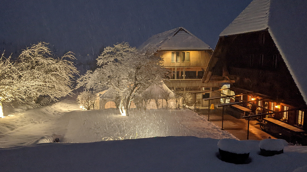 Winterzauber Emmental Lass Dich durch die einmalige Emmentaler Landschaft kutschieren, wärme Dich mit Glühwein oder Punsch und geniesse danach ein Fondue im heimeligen Hofrestaurant.