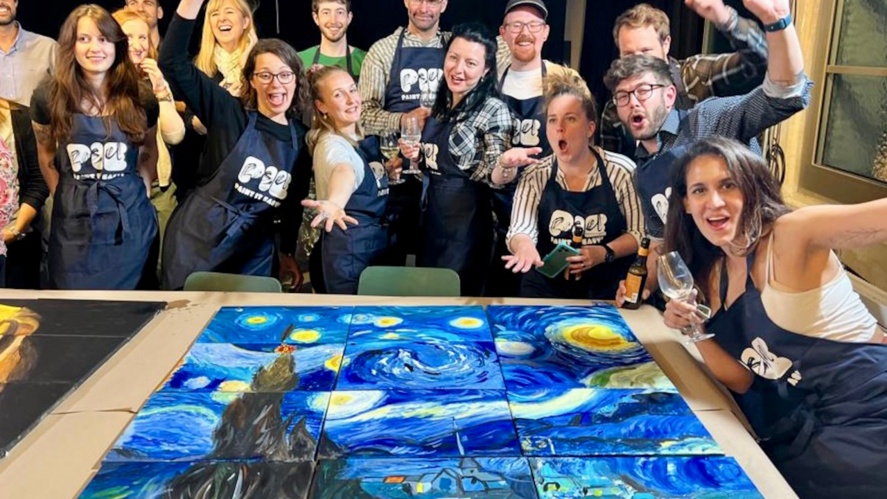 Painting Teamevent Basel Having a team event in our atelier is an ideal alternative for a creative recreation and recharge after the never-ending days of work. If you are curious about experiencing something beyond words and logic, look no further!