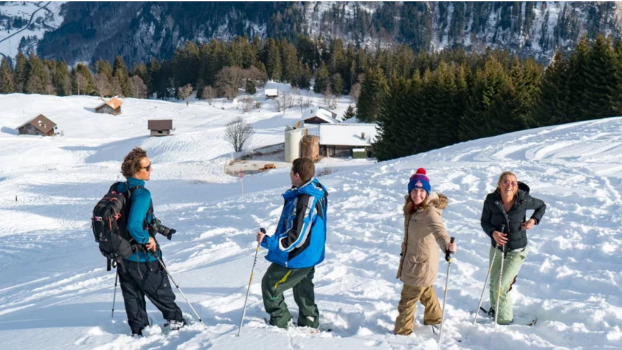 Winter Alpine Adventure mit Glühwein und Fondue Fernab von Menschenmengen erleben Sie mit ihrem Team auf dieser Tour die Stille und unberührte Winterlandschaft der Bergregion. Zusammen mit einem professionellen Guide wandern sie mit Schneeschuhen auf unberührten Bergpfaden und geniesst einen tollen Ausblick auf Eiger, Mönch und Jungfrau. Glühwein und ein anschliessendes Fondue im urchigen Bergrestaurant runden das Erlebnis ab. Diese Halbtagestour endet mit einer 45-minütigen Schlittelfahrt zurück im Tal.